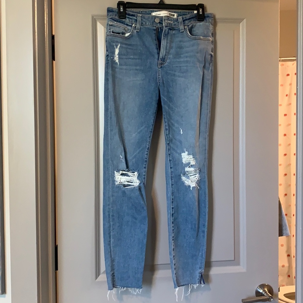 Lovers + Friends ripped high rise skinny jeans